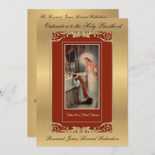 Invitation Ordination catholique à la Sainte Prêtr (Devant / Derrière)