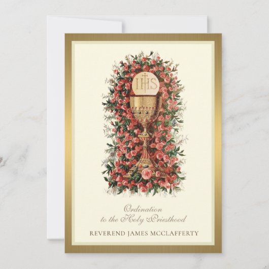 Invitation Ordination catholique à la Sainte Prêtr (Devant)
