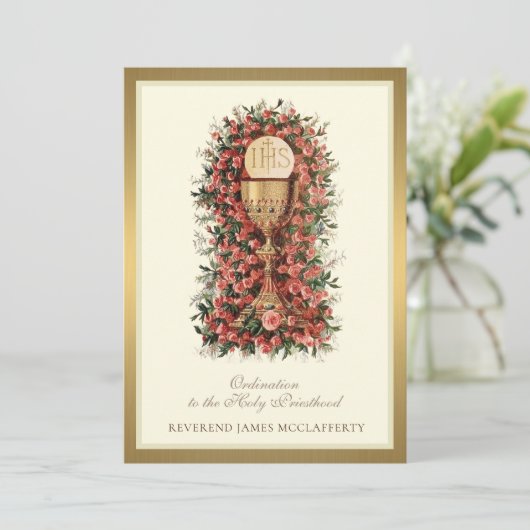 Invitation Ordination catholique à la Sainte Prêtr (Debout devant)