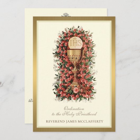 Invitation Ordination catholique à la Sainte Prêtr (Devant / Derrière)