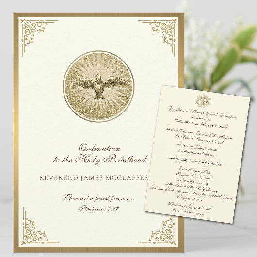 Invitation Ordination catholique à la Sainte Prêtr