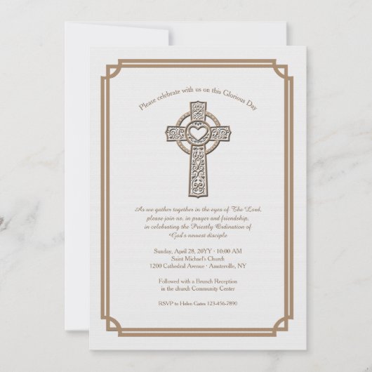 Invitation Ordination de la Croix Révérente (Devant)