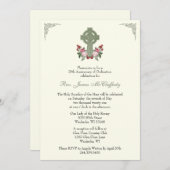 Invitation Ordination du prêtre Anniversaire Croix celtique R (Devant / Derrière)