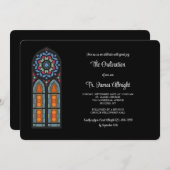 Invitation Ordination du prêtre en verre tendu (Devant / Derrière)