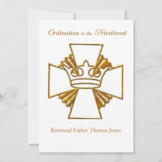 Invitation Ordination et fête Date personnalisée (Devant)