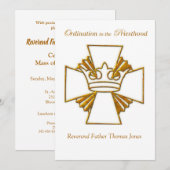 Invitation Ordination et fête Date personnalisée (Devant / Derrière)