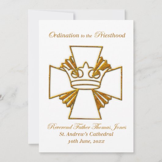 Invitation Ordination et fête Date personnalisée (Devant)