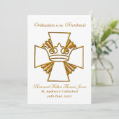 Invitation Ordination et fête Date personnalisée (Debout devant)