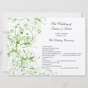 Invitation Ordre de service de mariage tourbillonnant des ois