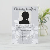 Invitation Ordre de service fleur gris (Debout devant)