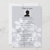 Invitation Ordre de service fleur gris (Dos)