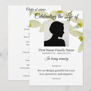 Invitation ordre de service perce-neige blanc