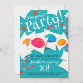 Invitation Oreiller de fête pyjama pour chat coloré (Devant)