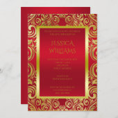 Invitation Orfèvres or décorés & Ruby Red Anniversaire (Devant / Derrière)