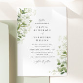 Invitation Organic Greenery Sage Wedding Photo Back