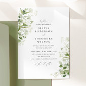 Invitation Organic Greenery Sage Wedding Photo Back
