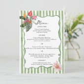 Invitation Organic Modern Tropical Menu Card (Debout devant)