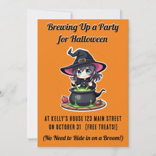 Invitation Organiser une fête pour Halloween (Devant)