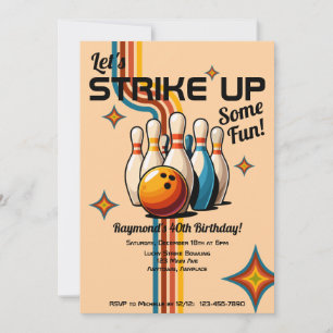Invitation Organisons une fête d'anniversaire de bowling amus