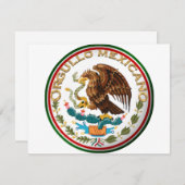 Invitation Orgullo Mexicano (aigle du drapeau mexicain) (Devant / Derrière)