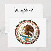Invitation Orgullo Mexicano (aigle du drapeau mexicain) (Devant / Derrière)