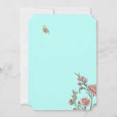 Invitation Oriental Aqua Floral Classic Chinoiserie Mariage (Dos)