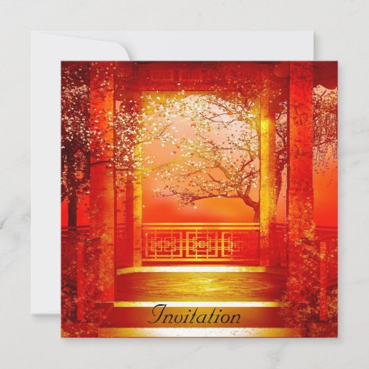 Invitation Oriental Red Gold (Devant)