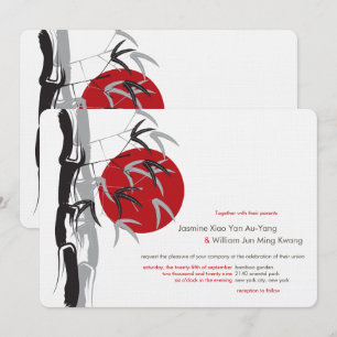 Invitation Oriental Sunrise Zen Bamboo Garden Mariage asiatiq