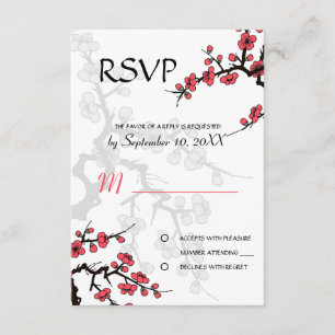 Invitation orientale des fleurs de cerisier RSVP