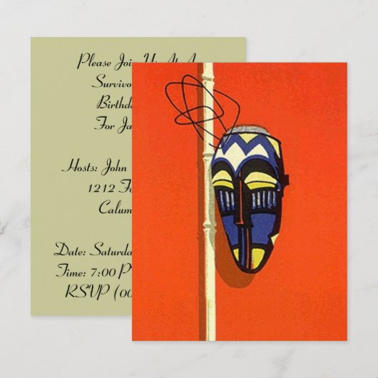 INVITATION ORIENTÉ de FÊTE D'ANNIVERSAIRE de (Devant / Derrière)