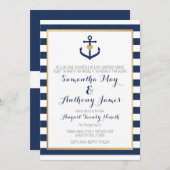 Invitation orienté nautique de mariage - Ancre de (Devant / Derrière)