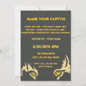 Invitation orienté tropical noir de partie (Dos)