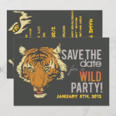 Invitation orienté tropical noir de partie (Devant / Derrière)