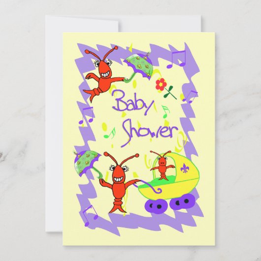 Invitation orientée de baby shower de Cajun (Devant)