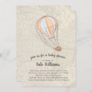 Invitation orientée de baby shower de voyage