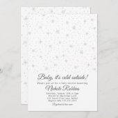 Invitation orientée de baby shower d'hiver, neutre (Devant / Derrière)