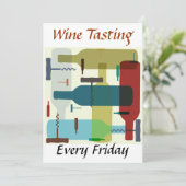 Invitation orientée de bouteille de vin (Debout devant)