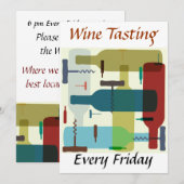 Invitation orientée de bouteille de vin (Devant / Derrière)