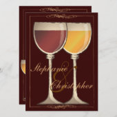 Invitation orientée de Fête de la mariée de vin (Devant / Derrière)
