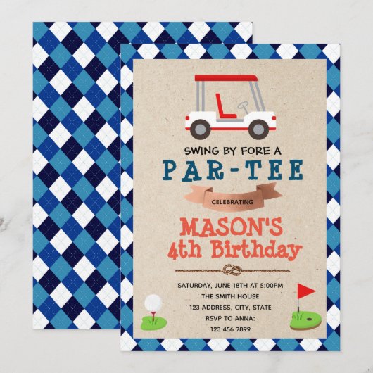 Invitation orientée de partie de golf (Devant / Derrière)