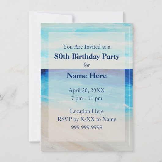 Invitation orientée de partie de plage (Dos)