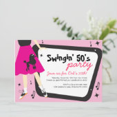 Invitation orientée de partie des années 1950 de (Debout devant)