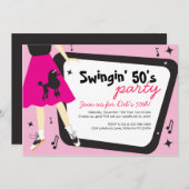 Invitation orientée de partie des années 1950 de (Devant / Derrière)