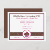 Invitation orientée de petit gâteau brun chocolat (Devant / Derrière)