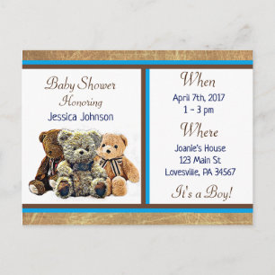 Invitation orientée du baby shower du garçon