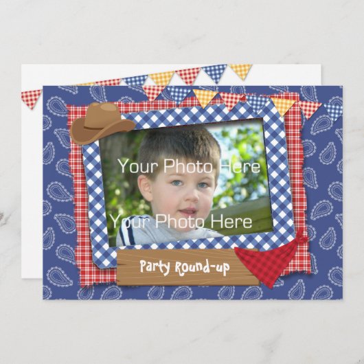 Invitation orientée occidentale d'anniversaire de (Devant / Derrière)