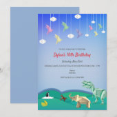 Invitation Origami Animaux & Granes N'importe quel âge fête d (Devant / Derrière)