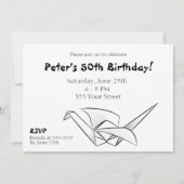 Invitation Origami Crane Papier japonais Joyeux Anniversaire (Dos)