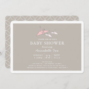 Invitation Origami Papier Grues jumelles Baby shower Invitati