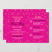 Invitation original de Fête des mariées de Parties (Devant / Derrière)